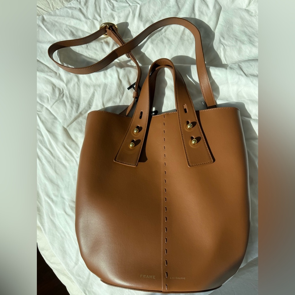 Frame Brown Leather Crossbody / Hand Bag